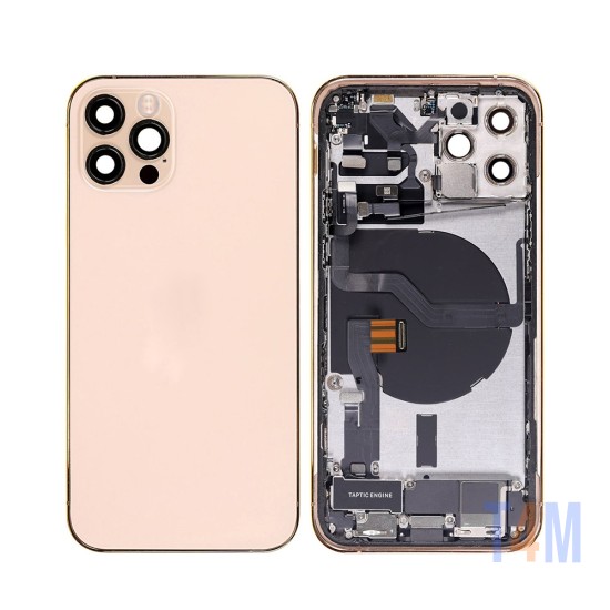 Tapa Trasera con Frame+Flex+Vibrator Apple iPhone 12 Pro Dorado